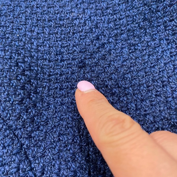 Max Studio Patch Pocket Weave Blazer Jacket Women’s Gold Button Blue Medium - Picture 8 of 9